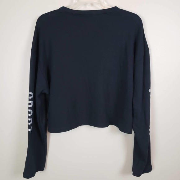 Victoria Sport Black Long Sleeve Casual Crop Top Shirt Women's Size Medium - Picture 2 of 7